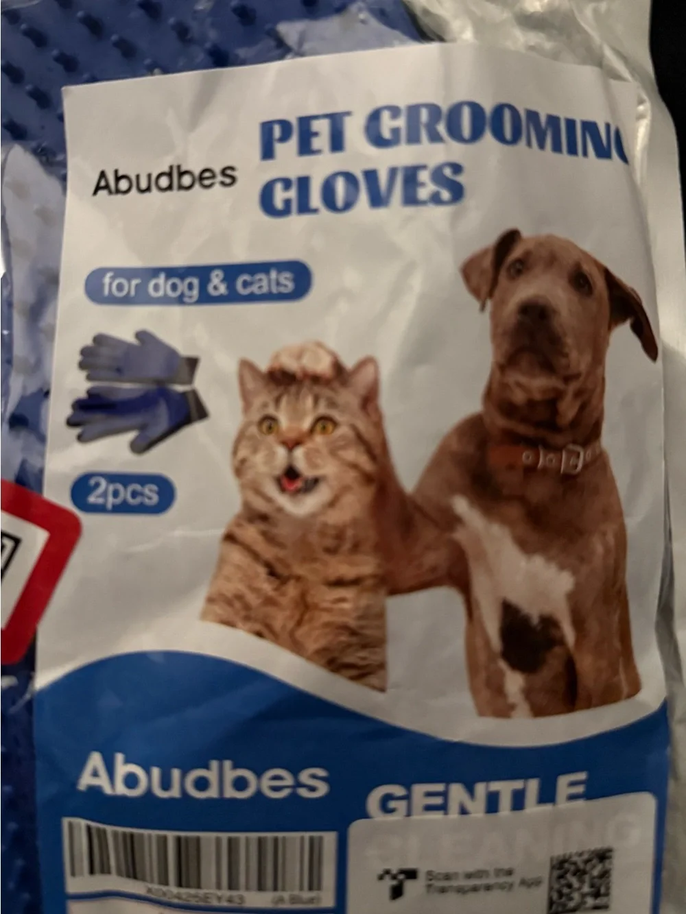 Pet Grooming Gloves for Grooming/ Shedding - 2 Gloves (Adjustable)